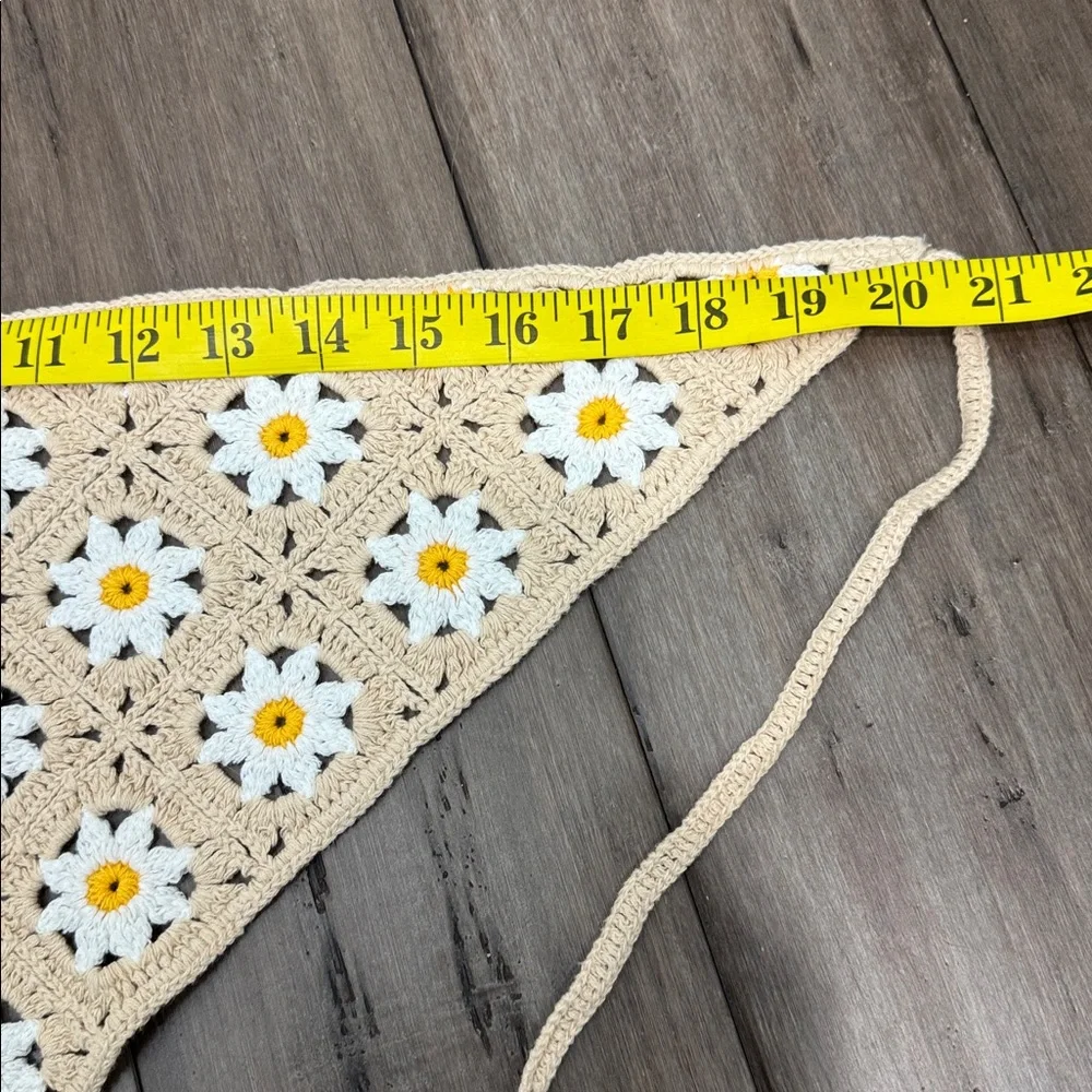 Crochet Floral blocks Bandana Daisy country‎ grandma chic